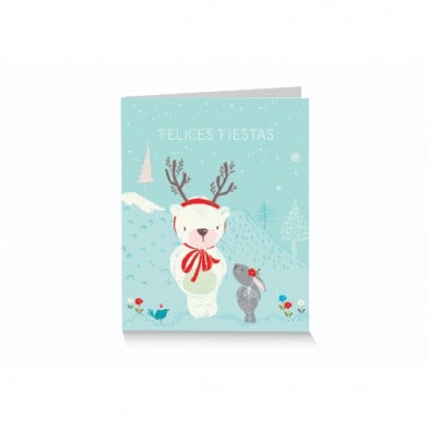 Tarjeta Felices Fiestas Osito