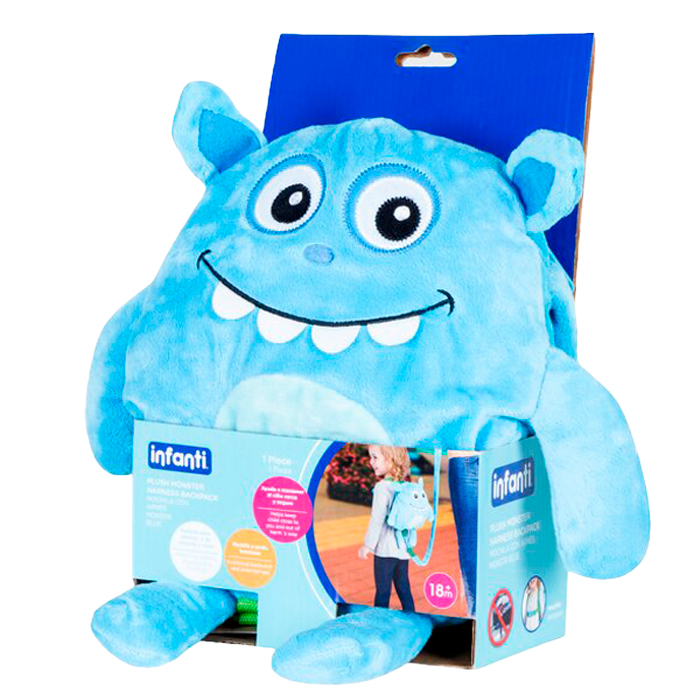 Mochila con Arnés Infanti Monstruo Azul