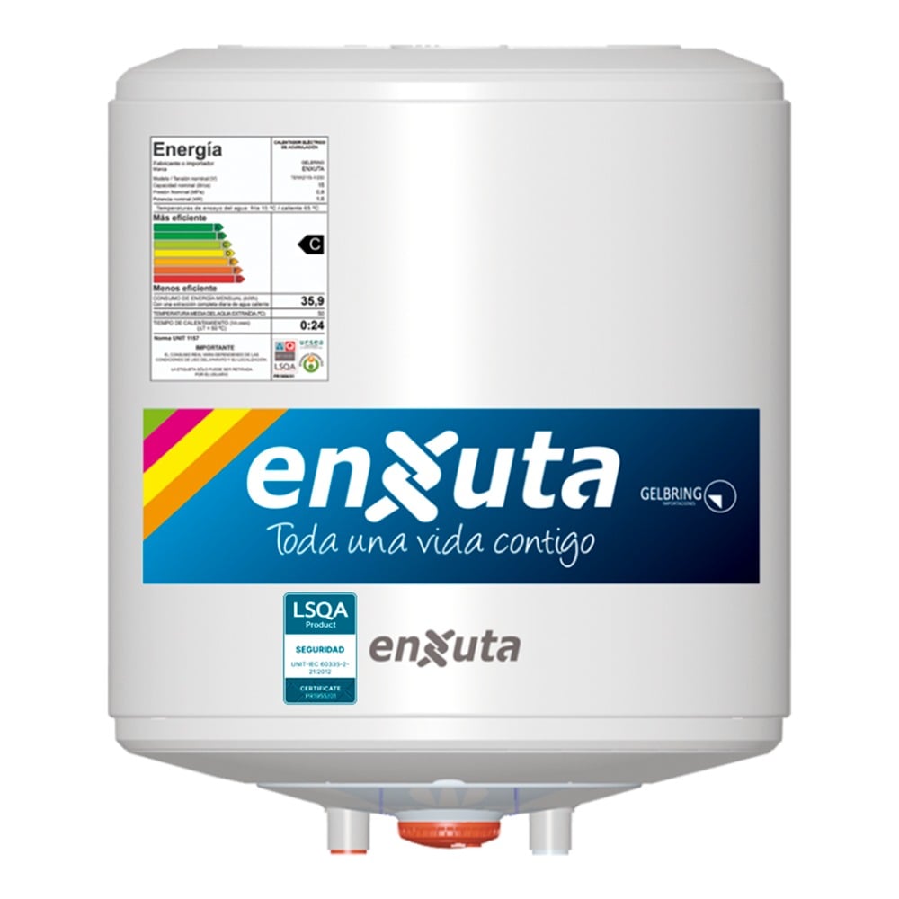 Calefón Enxuta TENX2115-1 Acero Inoxidable Prisma 15 L