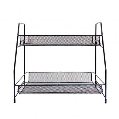 Organizador De Mesa Farma Hogar Acero Negro 36x17x33cm