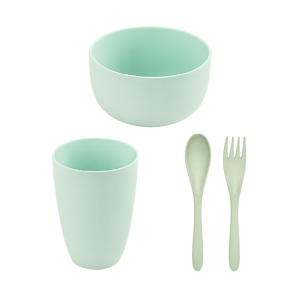 Combo Farma Hogar Vaso, Bowl y Set de Cuchara y Tenedor Colores Surtidos