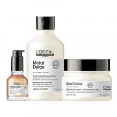 Combo L'Oréal Professionnel Metal Detox Shampoo, Mascarilla y Aceite