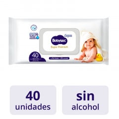 Toallitas Húmedas Babysec Super Premium Cuidado Sensible 40 Unidades