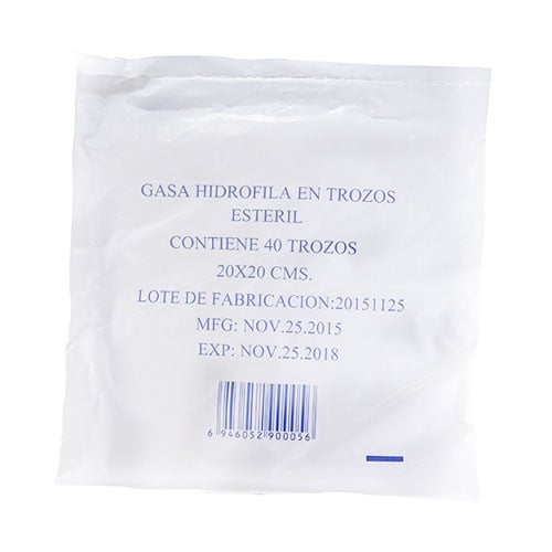 Gasa Estéril 20 x 20 cm 40 Capas