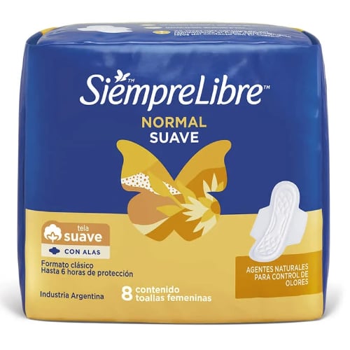 Toallitas Femeninas Siempre Libre Normal 8 Unidades