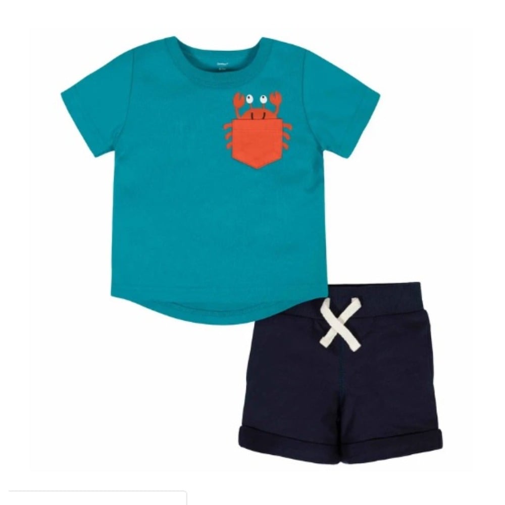 Set de 2 Piezas Gerber Short y Remera Cangrejo Talle 4