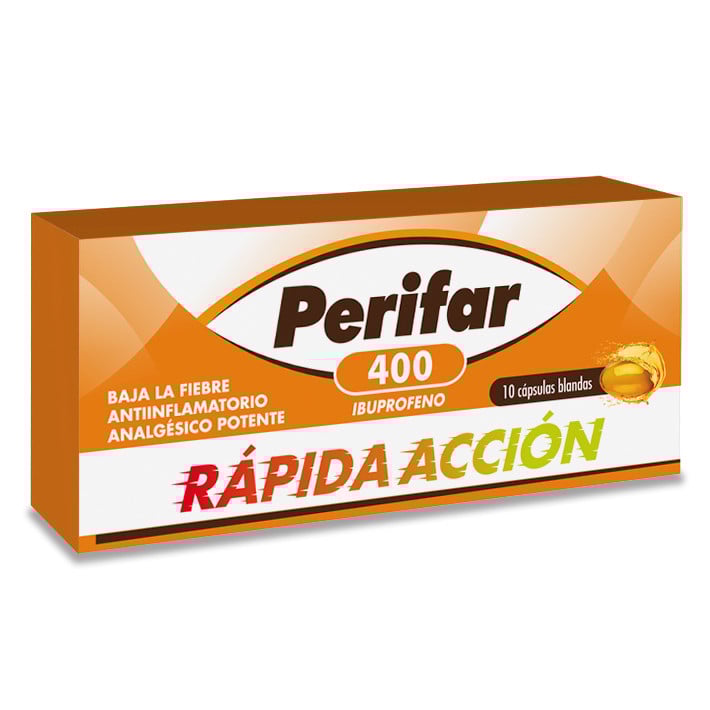 Perifar 400 mg 10 Cápsulas Blandas de Rápida Acción