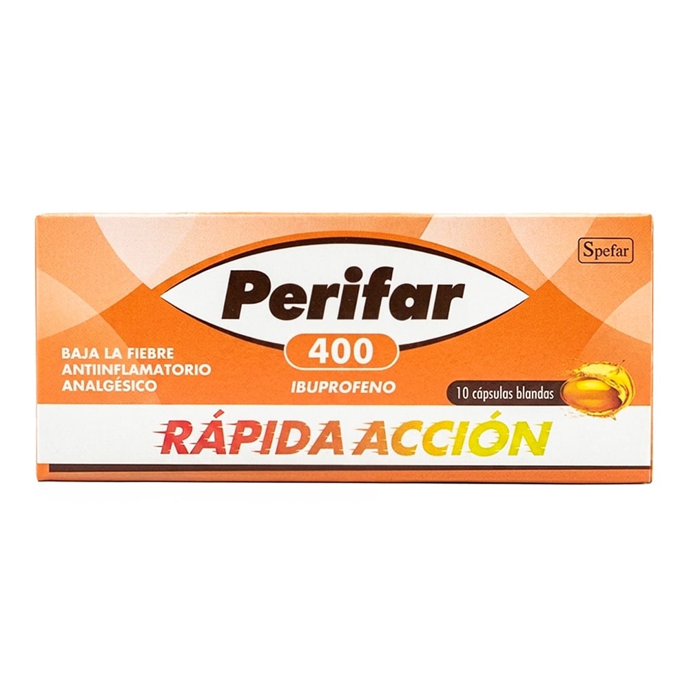 Perifar 400 mg 10 Cápsulas Blandas de Rápida Acción
