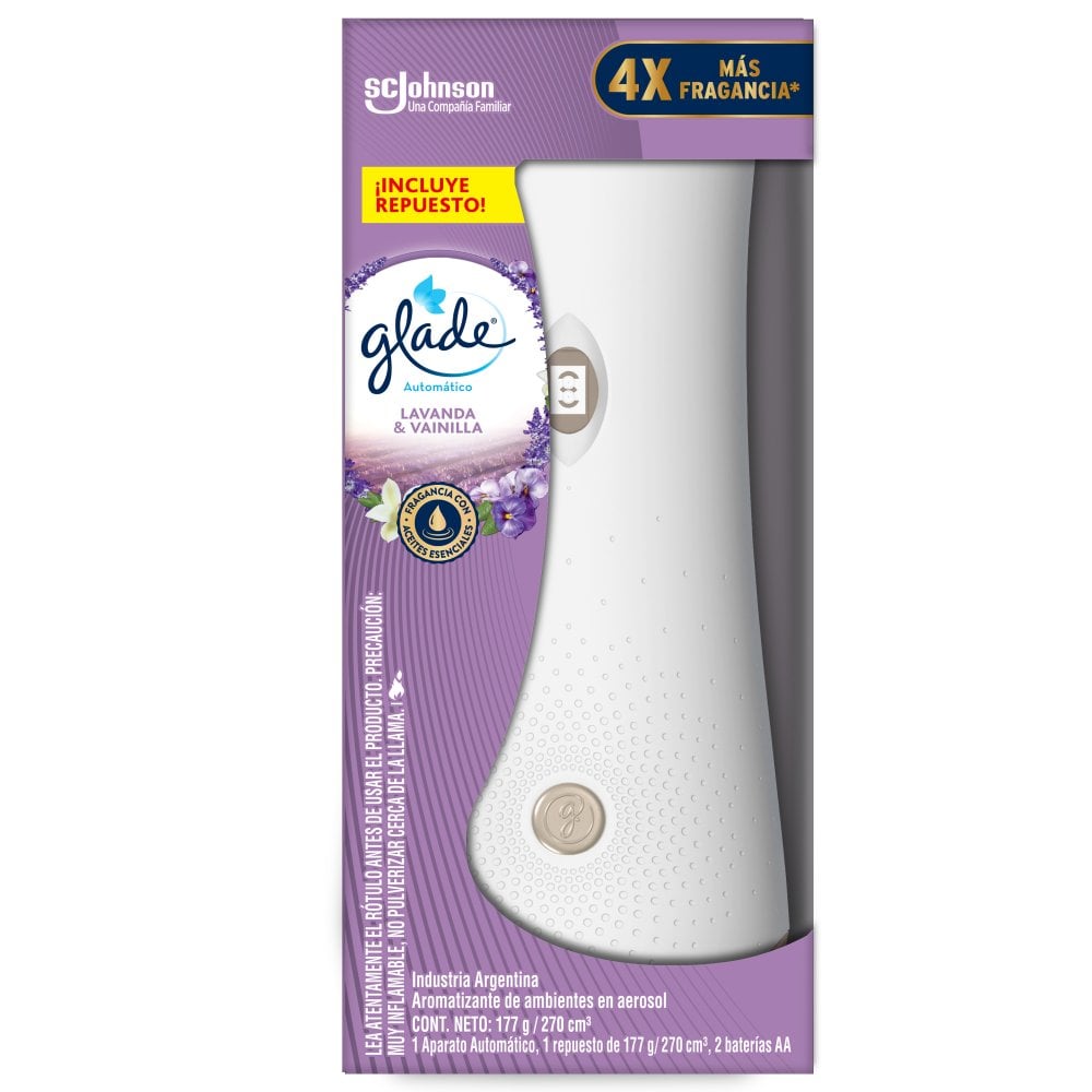 Aromatizante de Ambiente Automático Glade Lavanda y Vainilla + Repuesto 175 g