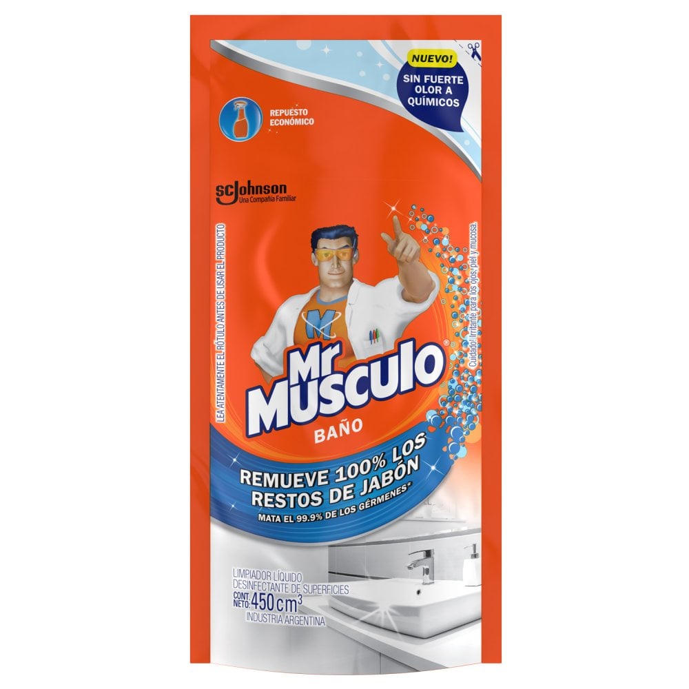 Limpiador Líquido de Baño Mr. Músculo Repuesto 450 ml