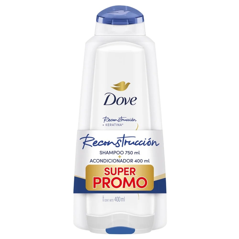 Shampoo Dove Reconstrucción Completa 750 ml + Acondicionador 400 ml