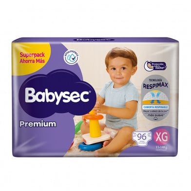 Pañales Babysec Premium XG 96 Unidades