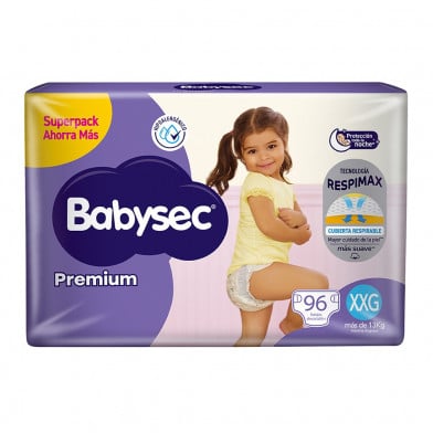 Pañales Babysec Premium XXG 96 Unidades