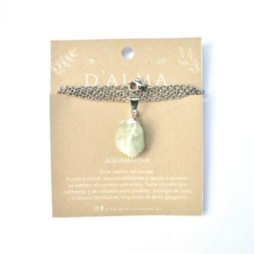 Collar D'alma Simple con Aguamarina