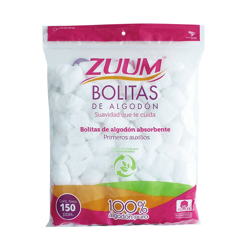 Bolitas de Algodón Zuum 150 Unidades