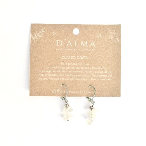 Caravanas D'alma Simples con Cuarzo Cristal