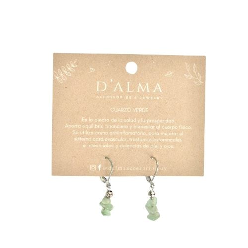 Caravanas D'alma Simples con Cuarzo Verde
