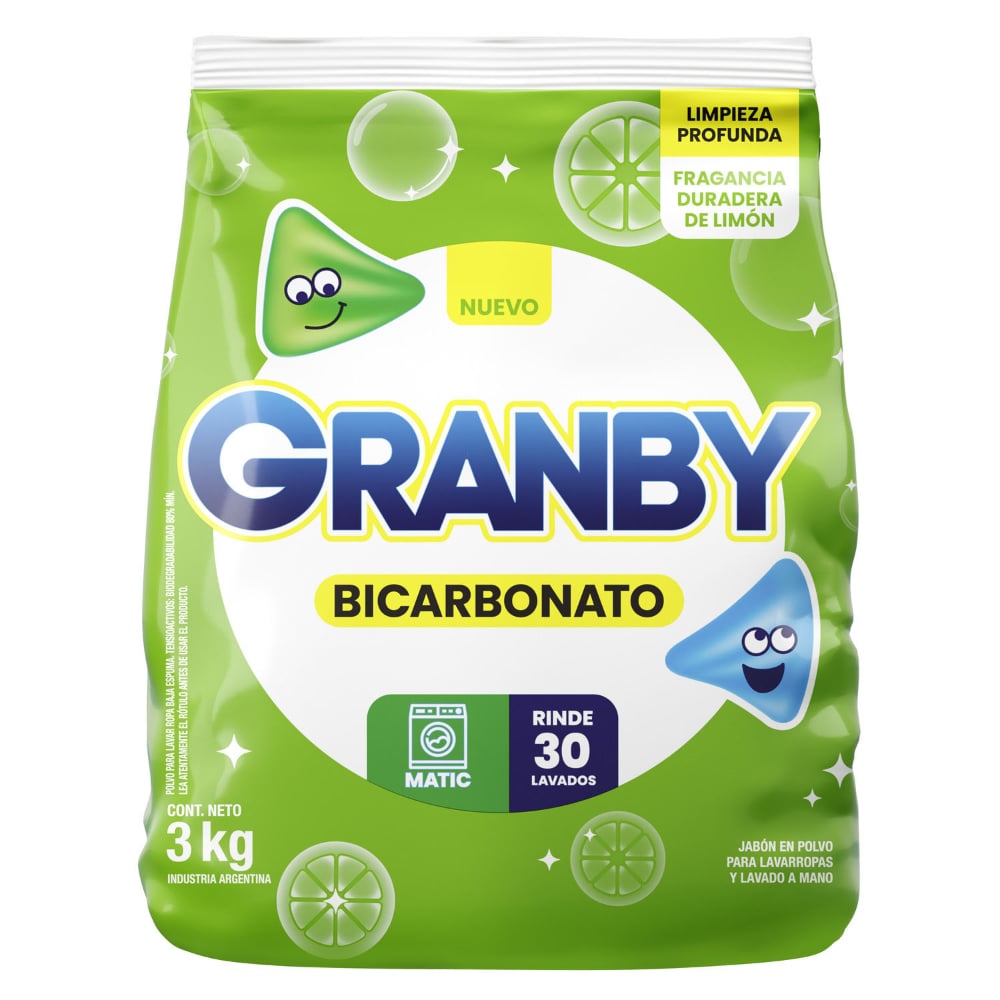 Jabón en Polvo Granby Lavado Total 3 kg