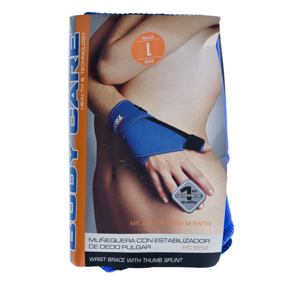 Muñequera Body Care con Estabilizador de Dedo Pulgar Izquierdo Talle L