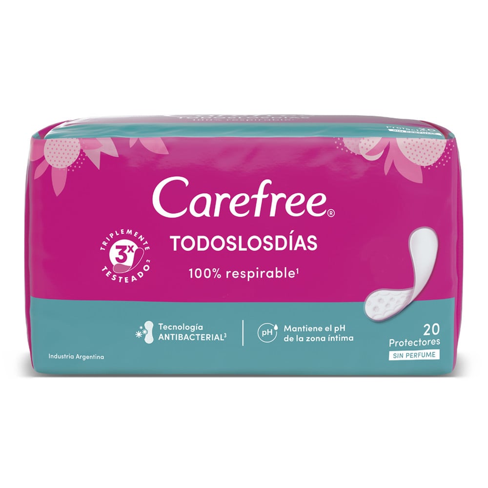Protectores Diarios Carefree Todos los Días 20 Unidades