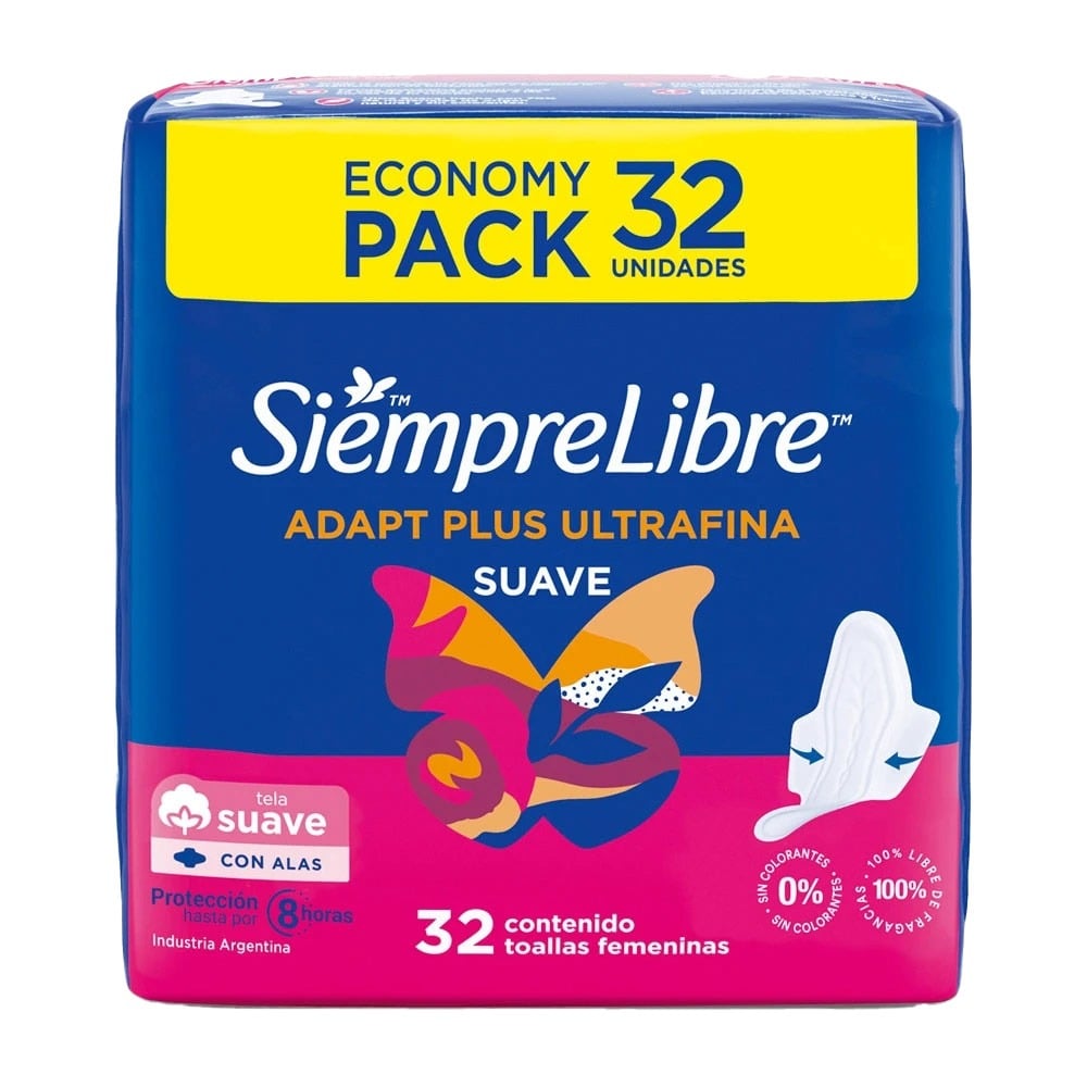 Toallitas Femeninas Siempre Libre Ultrafinas 32 Unidades