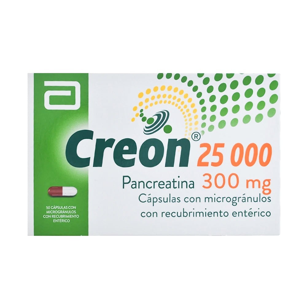 Creon 25000 300 mg 50 Cápsulas con Microgránulos