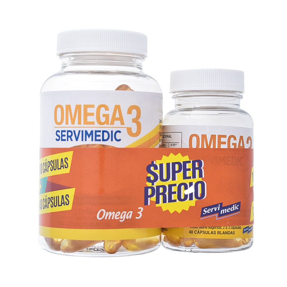 Omega-3 Servimedic 100 + 40 Cápsulas Blandas