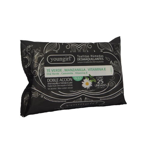TOALLITAS DESMAQUILLANTES YOUNGIRL X25 UNIDADES.