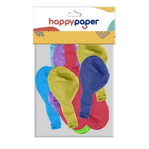 Globos Happy Paper de Colores 12 Unidades