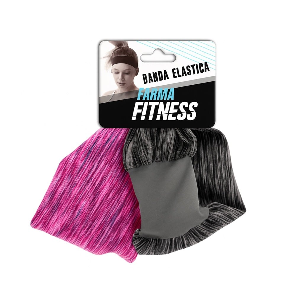 Vincha Deportiva Farma Fitness Ancha 2 Unidades