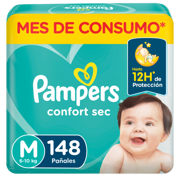 Pañales Pampers Confort Sec Forte Bag M 148 Unidades
