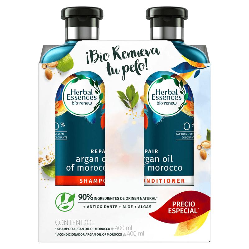 Pack Shampoo Herbal Essences Argán 400 ml + Acondicionador 400 ml