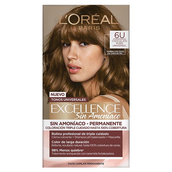 Tinta L'Or&eacute;al Paris Excellence sin Amon&iacute;aco N&deg;6U Chocolate Puro Universal