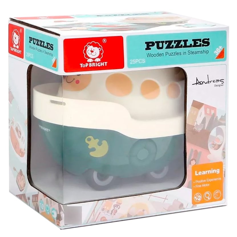 Puzzle de Madera Top Bright Barco a Vapor