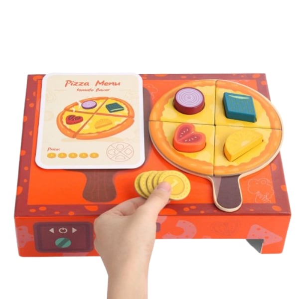 Quo Baby Juego De Pizza De Madera Con Toppings