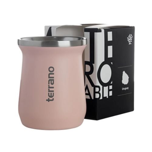 Mate Terrano Acero Inoxidable Clásico Rosa Pálido