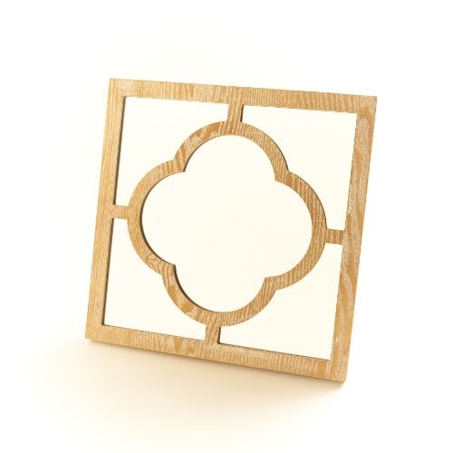 Espejo de Madera Farma Hogar con Patina Blanca 40 cm