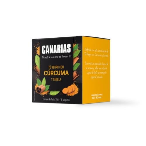 Té Negro Canarias Cúrcuma y Canela 10 Saquitos
