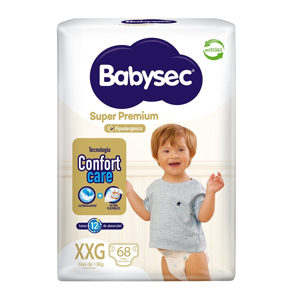 Pañales Babysec Super Premium XXG 68 Unidades