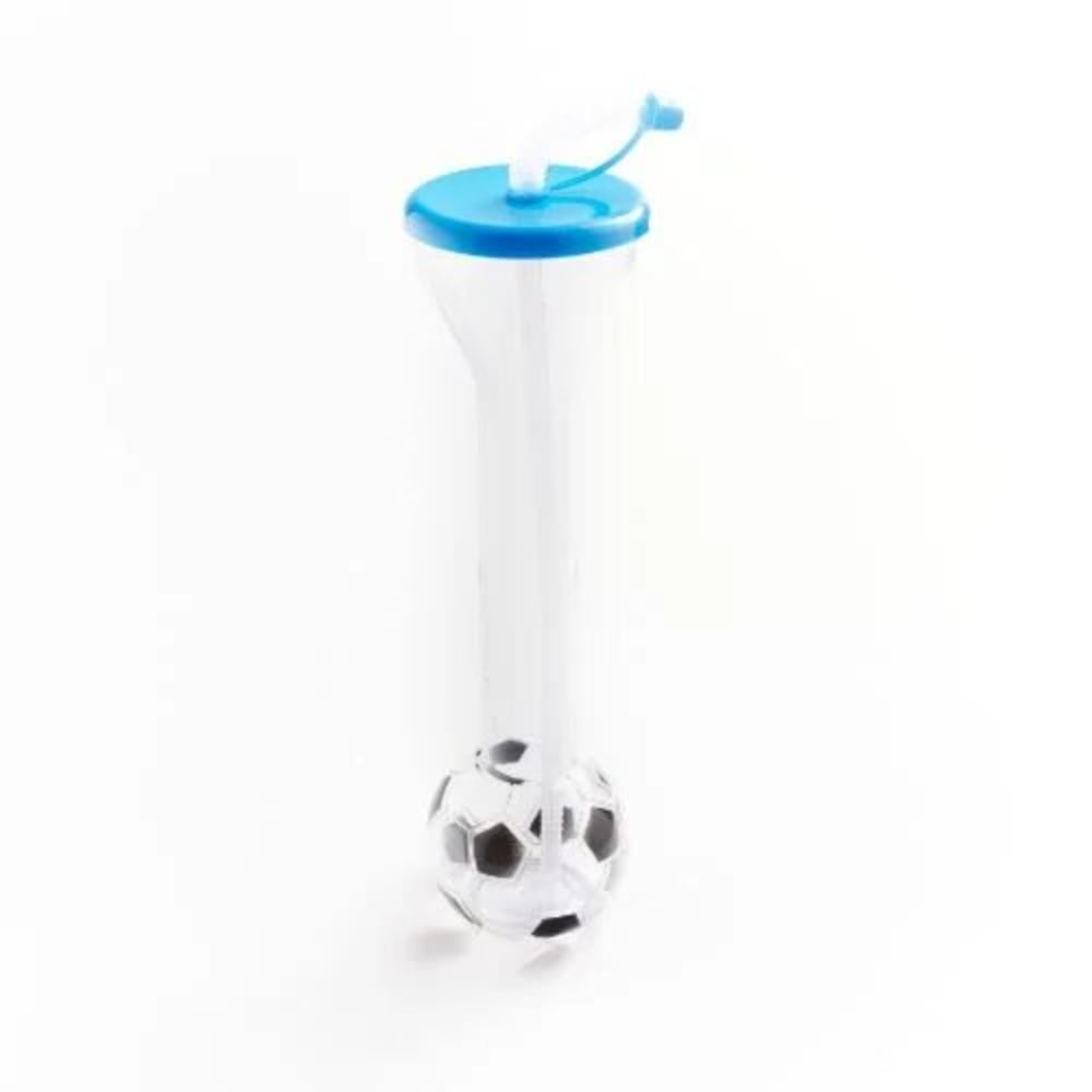 Vaso Azul Farma Hogar con Sorbito Fútbol 