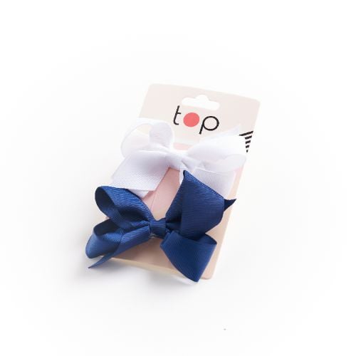 Moñas para el Pelo Top Blanca y Azul 2 Unidades