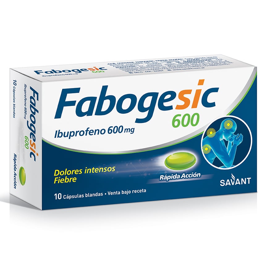 Fabogesic 600 mg 10 Cápsulas Blandas de Rápida Acción