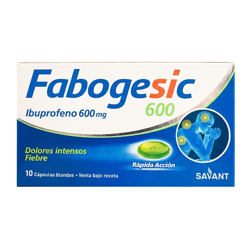 Fabogesic 600 mg 10 Cápsulas Blandas de Rápida Acción
