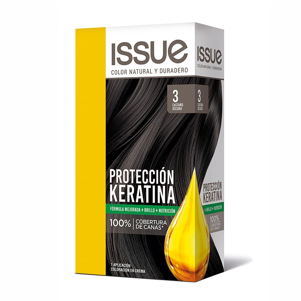 Kit Tinta Issue Keratina N°3 Castaño Oscuro