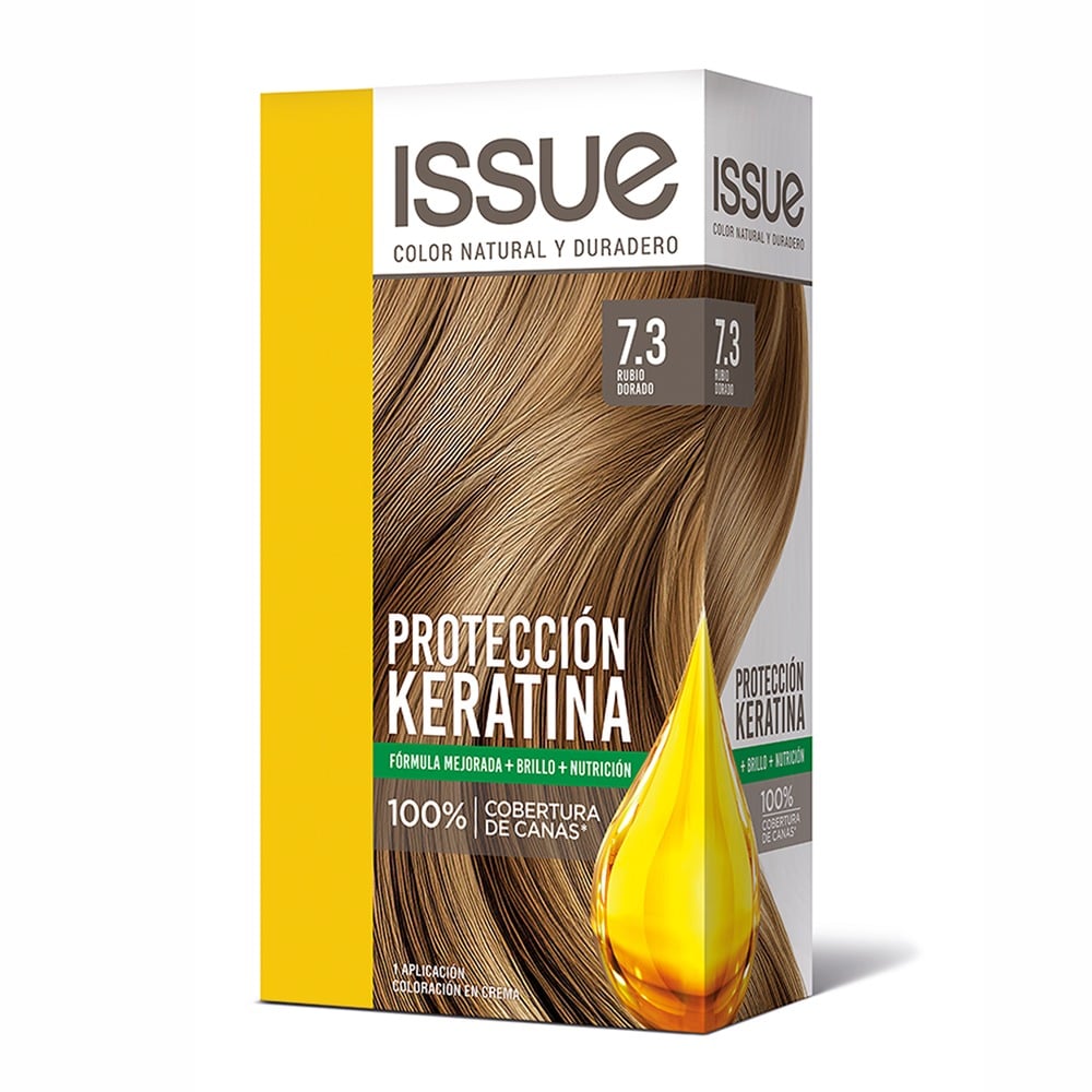 Kit Tinta Issue Keratin Color N°7.3 Rubio Dorado