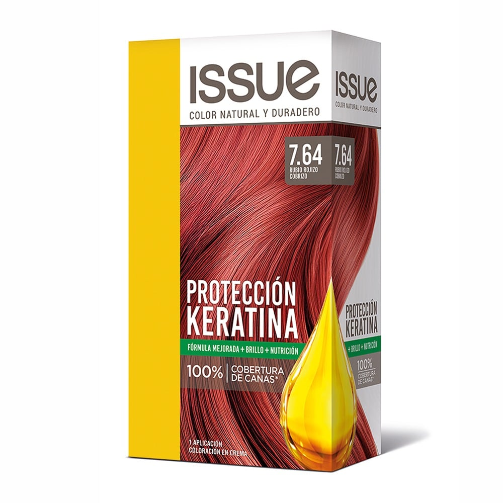 Kit Tinta Issue Keratin Color N°7.64 Rubio Rojizo Cobrizo