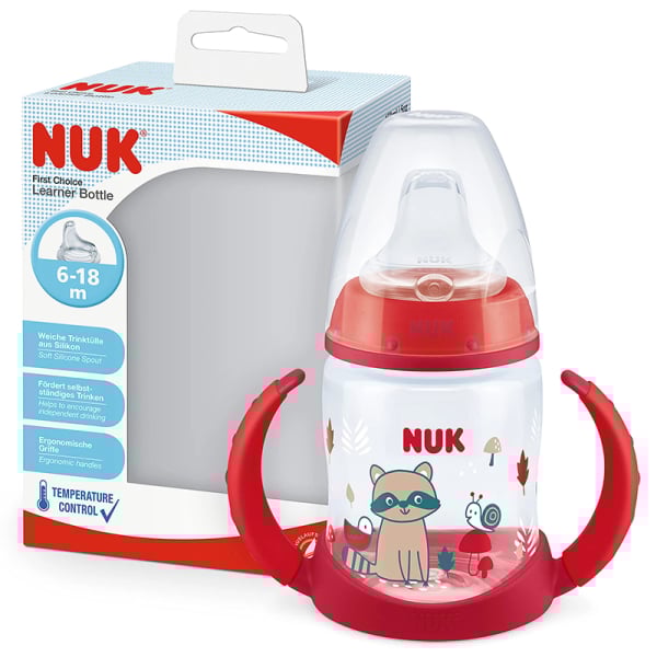Vaso de Aprendizaje Nuk First Choice con Control de Temperatura +6 Meses Rojo 150 ml