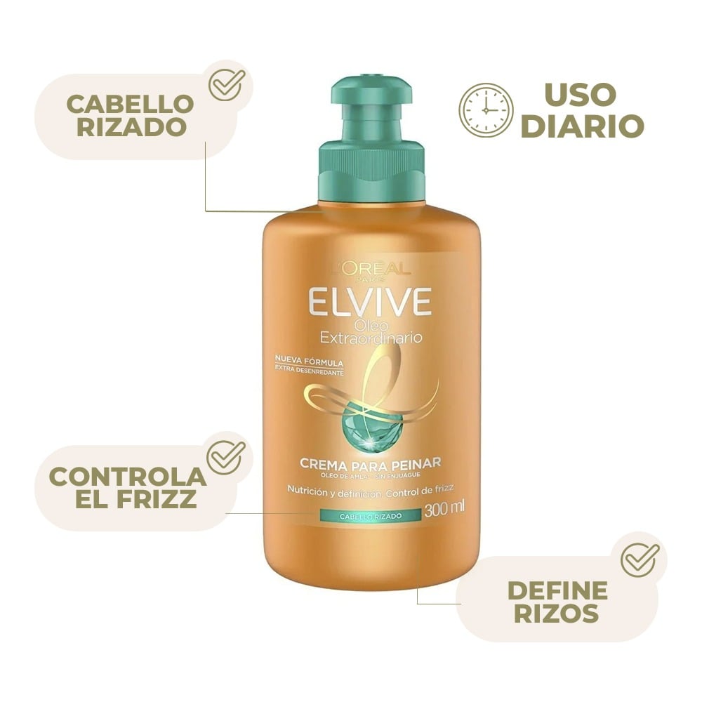 Crema para Peinar Elvive Rizos 300 ml