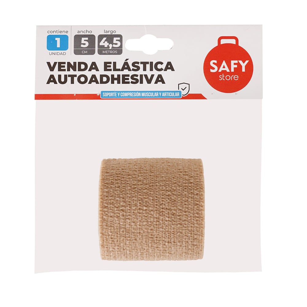 Venda Elástica Autoadhesiva Safy 5 cm x 4.5 m Beige