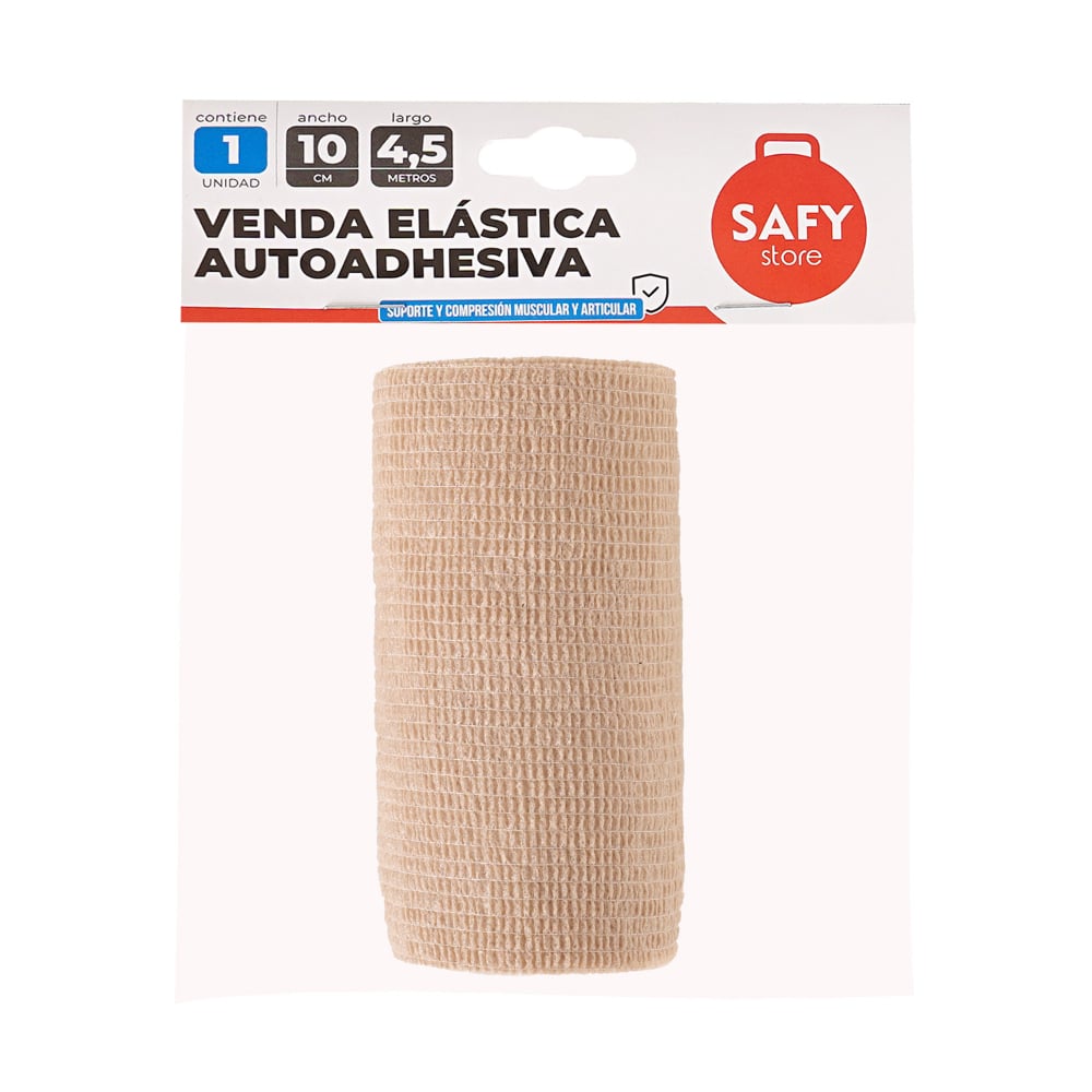 Venda Elástica Autoadhesiva Safy 10 cm x 4.5 m Beige